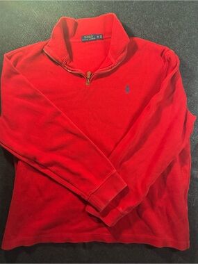 Ralph Lauren Red Half-Zip Pullover Sweater